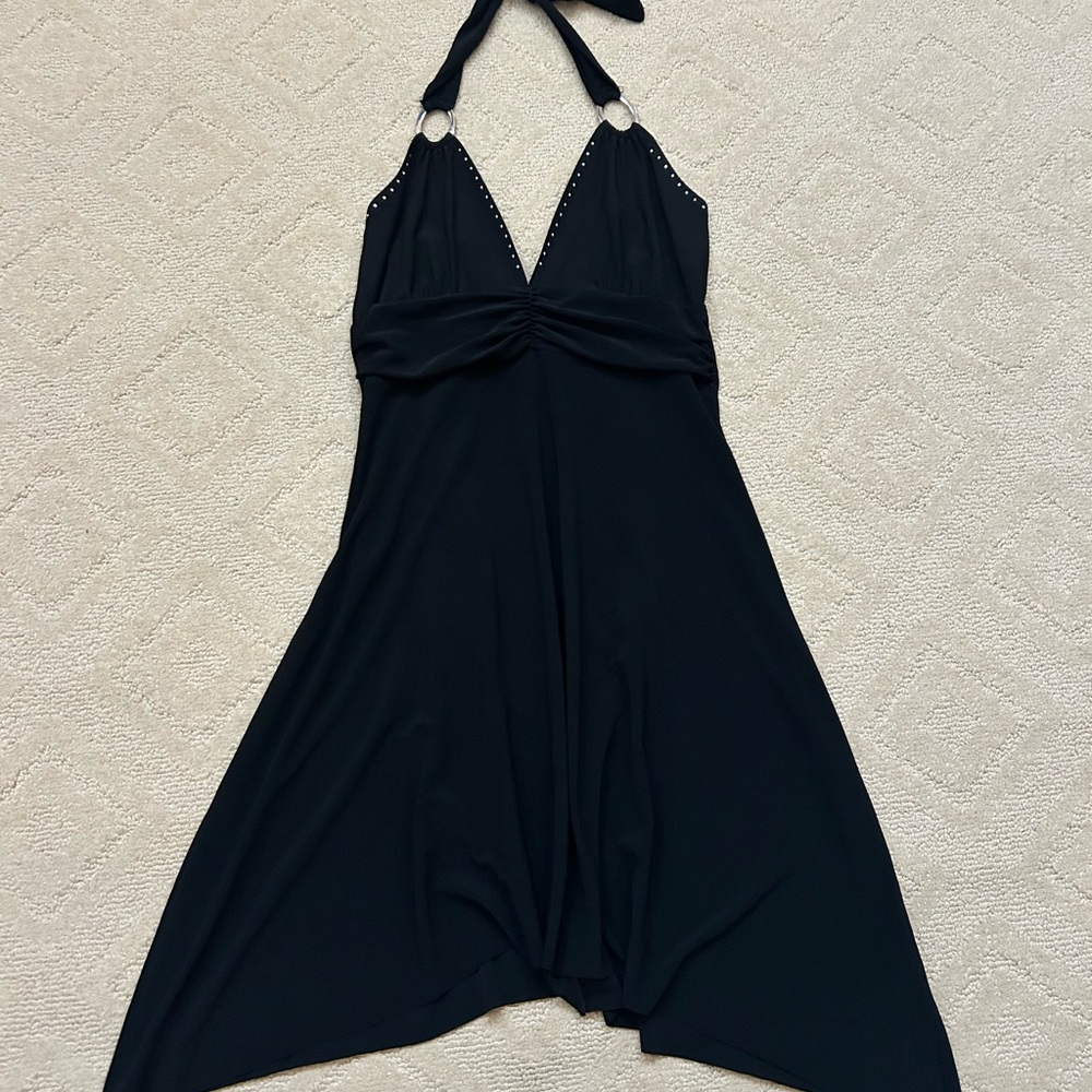 Elegant Black Halter Mini Dress